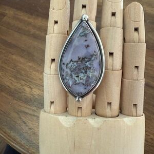 Sterling To Love Purple AgateTeardrop Sterling Silver Ring